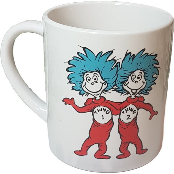 Set of 2 Vintage Mugs "Real Moms Make Twins" and Dr. Seuss Thing 1 and Thing 2 - Picture 11 of 16